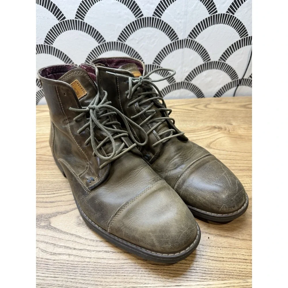 Pikolinos York M2M Men's Brown Leather Ankle Chukka Boots EU 44 Tie Zip‎ Plaid